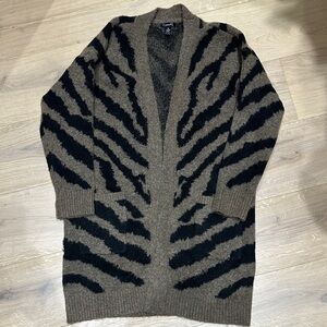 Aqua Black and Brown Knit Sweater